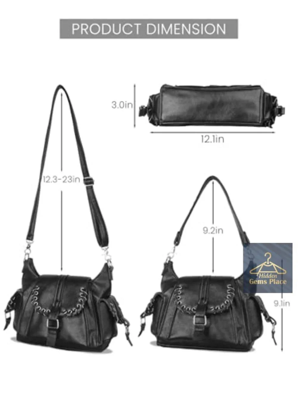 Mini Tote Bag City Shoulder Boho Vegan Leather Hobo with Straps Distressed